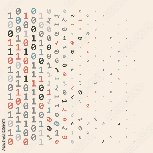 Streaming abstract binary code background. Data and technology, decryption and encryption. Coding or Hacker concept.