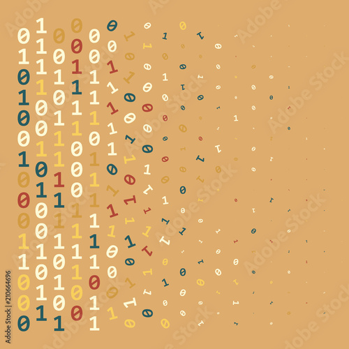 Streaming abstract binary code background. Data and technology, decryption and encryption. Coding or Hacker concept.