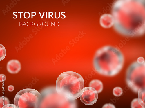 Abstract vector healthcare background with cells and viruses. Biology medical science concept