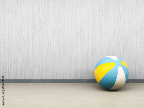 single beach ball on the floor