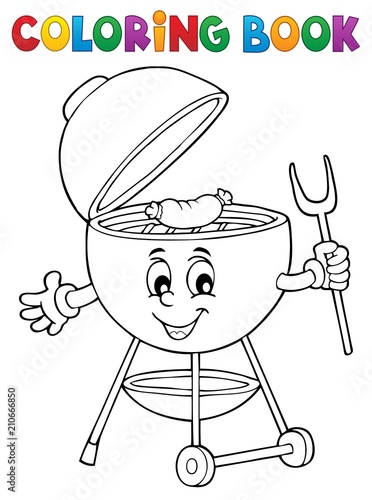 Coloring book barbeque theme 3