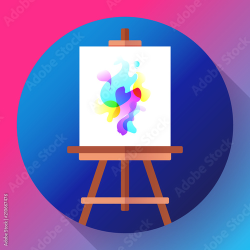 easel with canvas vector icon artist vector illustration