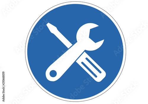 Schild Gebot reparieren