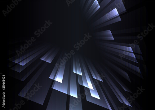 grey triange overlap stripe rush in dark background, bar layer backdrop, simple technology template, vector illustration