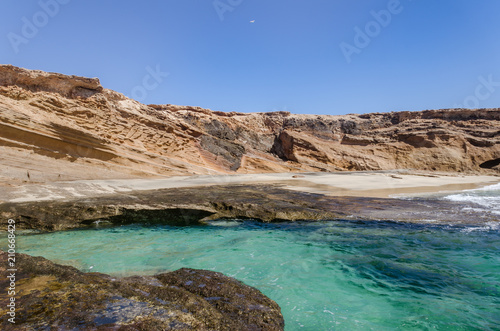 landscape. Ocean and natural pool. Fuerteventura.