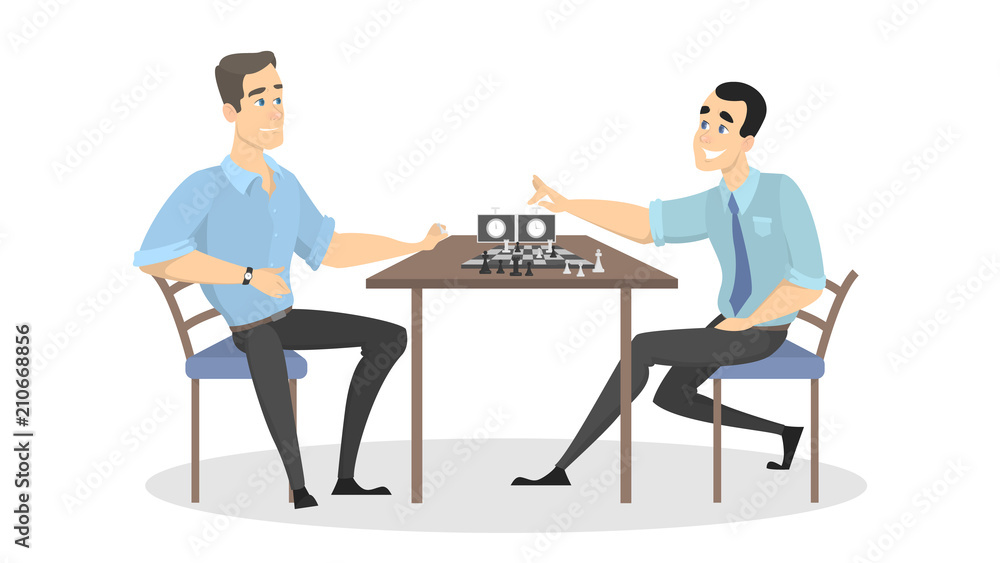 Men playing chess.