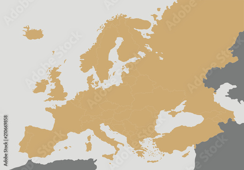 Political blank Europe Map vector illustration. Editable and clearly labeled layers.