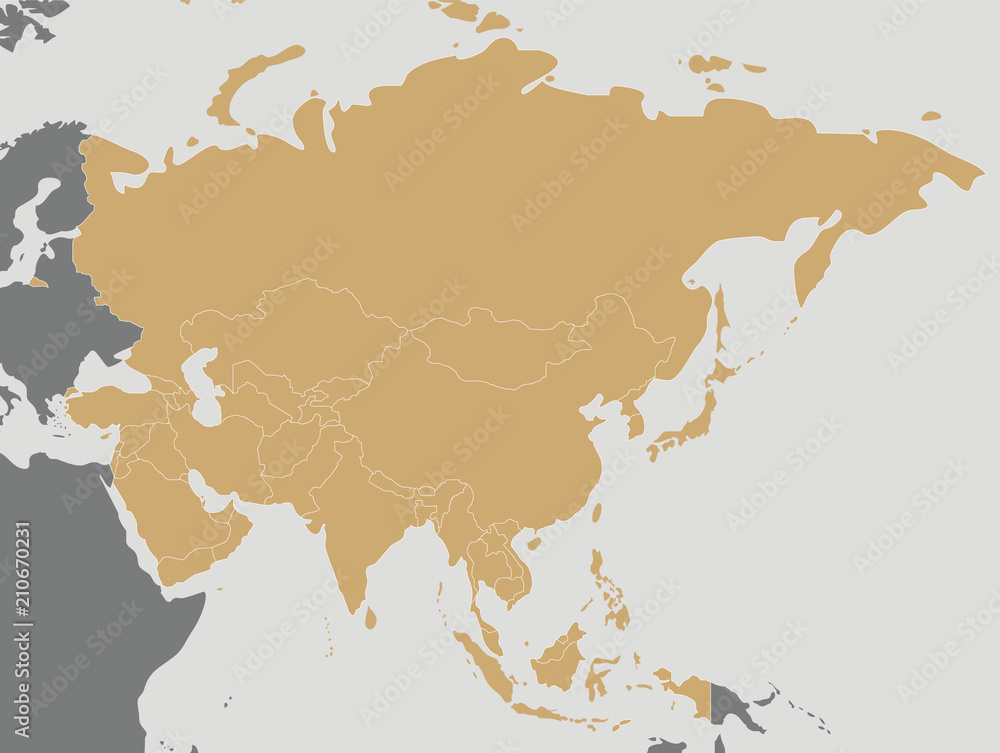 Political blank Asia Map vector illustration. Editable and clearly labeled layers. Political blank Asia Map vector illustration. Editable and clearly labeled layers.