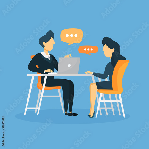 Business interview illustration.