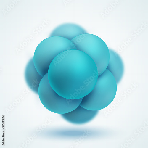 Abstract molecular structure. Group of atoms forming molecule. Graphic illustration for your design