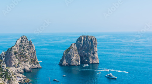 World famous Capri sea stack on a sunny day