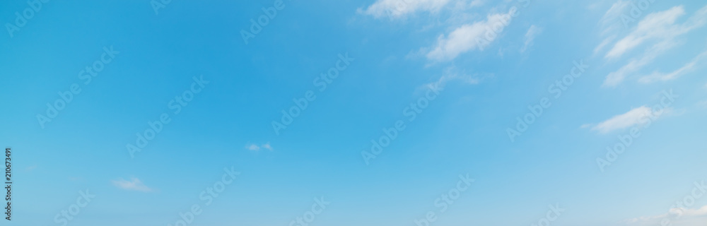 Blue sky with small clouds in spring