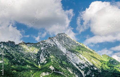 Mountain landscape Dolominy Bellunese,Italy,23 June 2018,panorama of the mountains Dolomites Bellunese,St. Stefano administrative center, Dolomites of the Cadore, Val Comelico area,background, wallpap