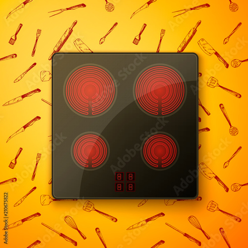 Kitchen concept induction cooking panel