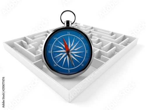 Obraz na płótnie Compass inside maze