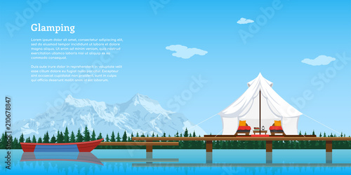 Glamping concept banner