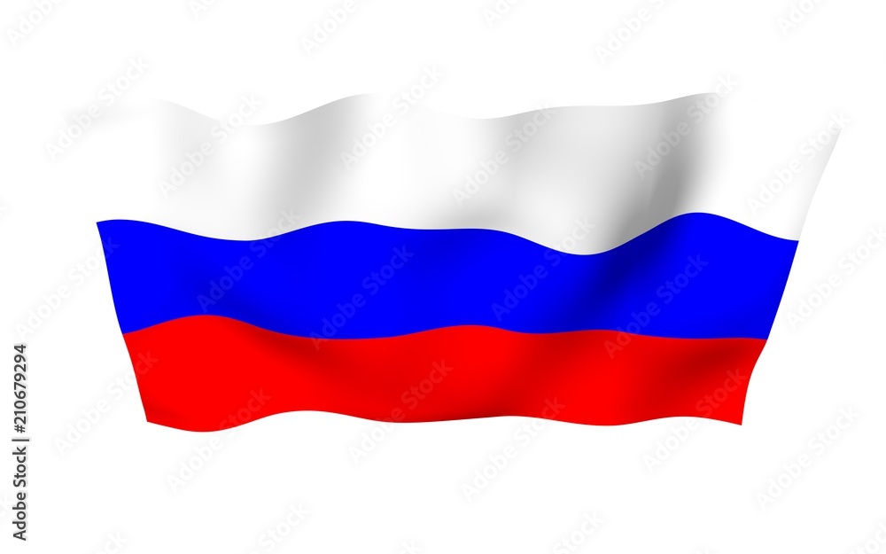 Waving flag of the Russian Federation. The National. State symbol of the Russia. 3D illustration Waving flag of the Russian Federation. The National. State symbol of the Russia. 3D illustration