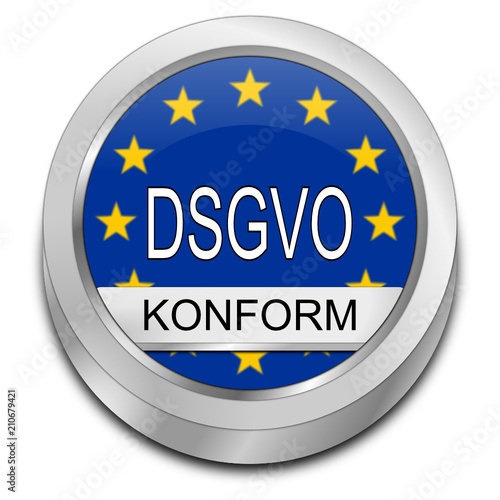 DSGVO konform General Data Protection Regulation - in german - 3D illustration