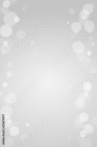 Silver festive horizontal background with bokeh