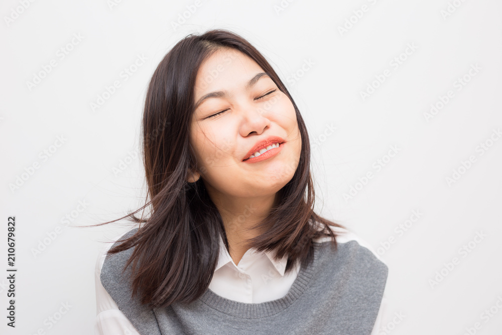 Smiling fashion asian beautiful women feel happy Smiling fashion asian beautiful women feel happy