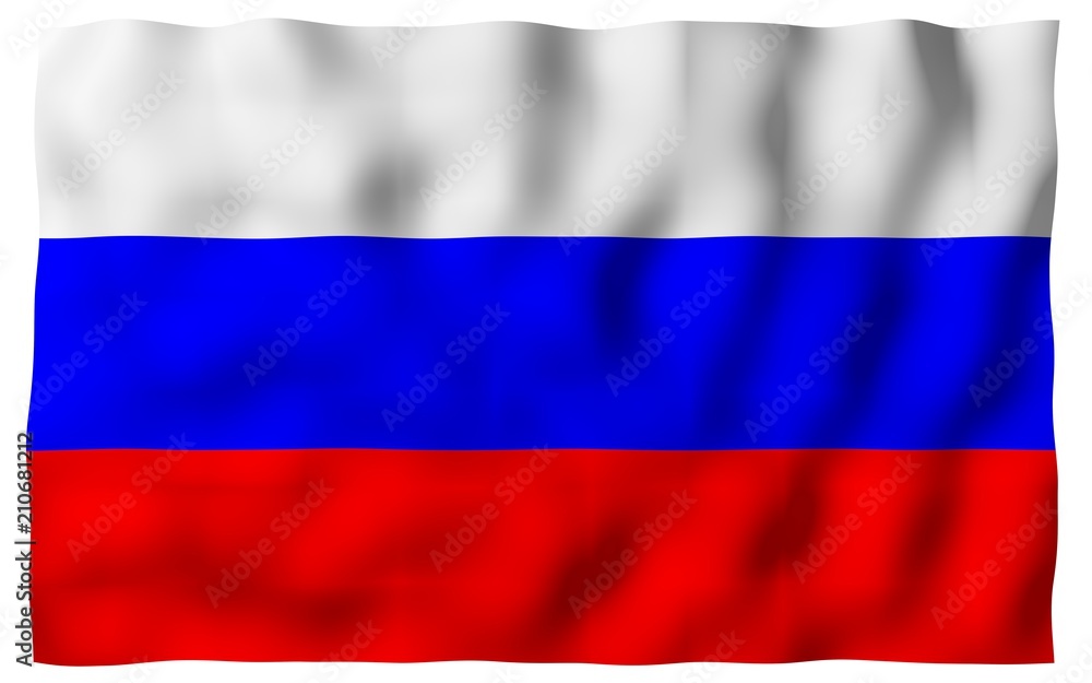 Waving flag of the Russian Federation. The National. State symbol of the Russia. 3D illustration Waving flag of the Russian Federation. The National. State symbol of the Russia. 3D illustration