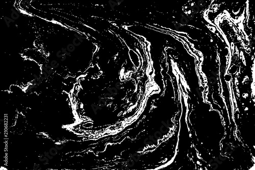Black and white liquid texture. Marbled illustration. Abstract vector background. Monochrome marble pattern.