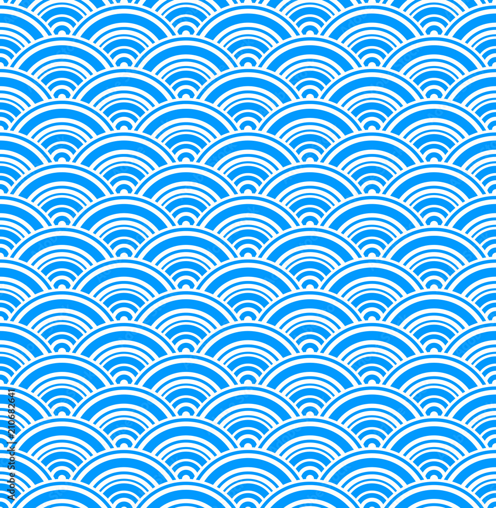 Vector marine seamless pattern. Geometric wavy blue texture. Vector marine seamless pattern. Geometric wavy blue texture.