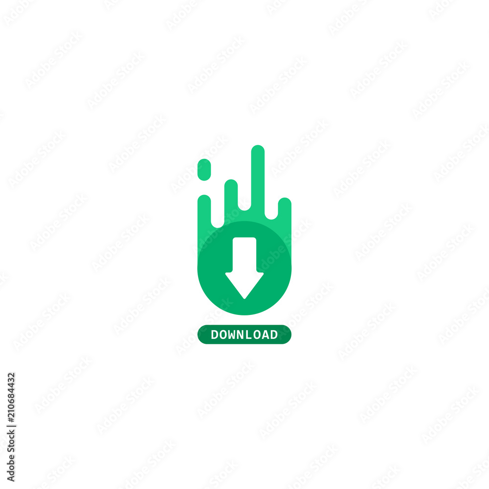 Obraz premium Button Download Vector Template Design Illustration