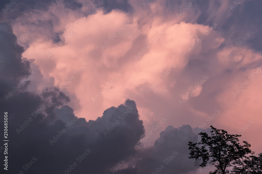 Great pink-grey storm sky
