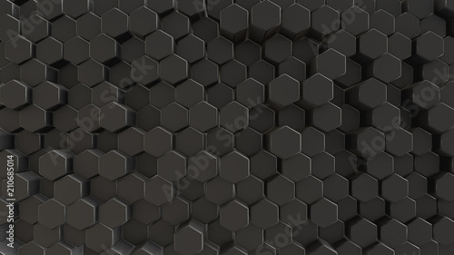 Black abstract field hexagon photo