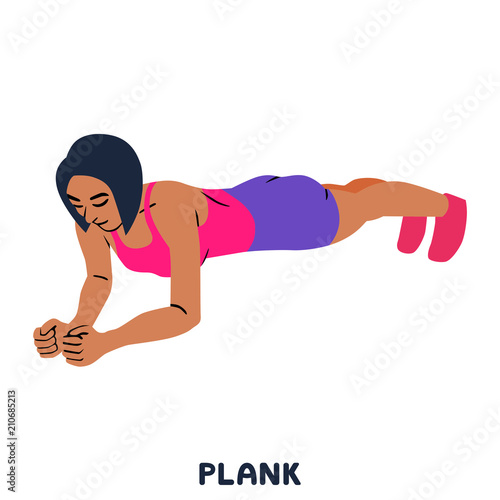 Push ups. Sport exersice. Silhouettes of woman doing exercise. Workout, training.