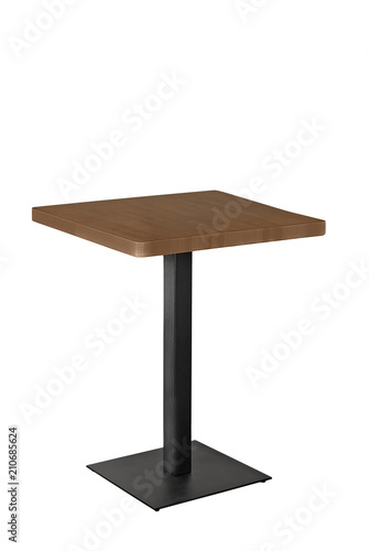 A wooden or stone table on a white background