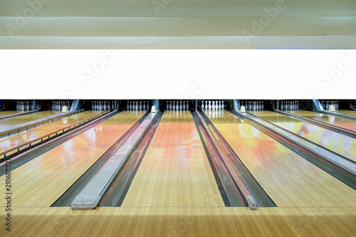 Bowling sport recreation with bowling pin in alley