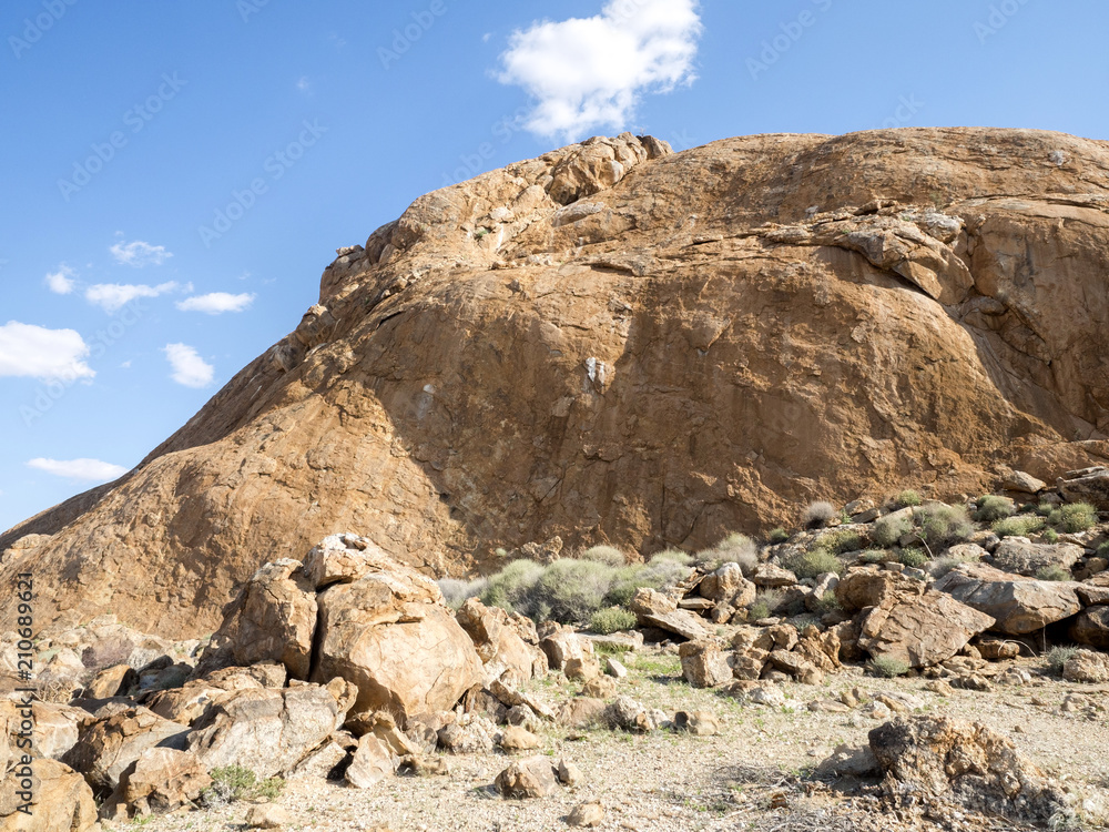 Rocky hills in the desert of central Namibia