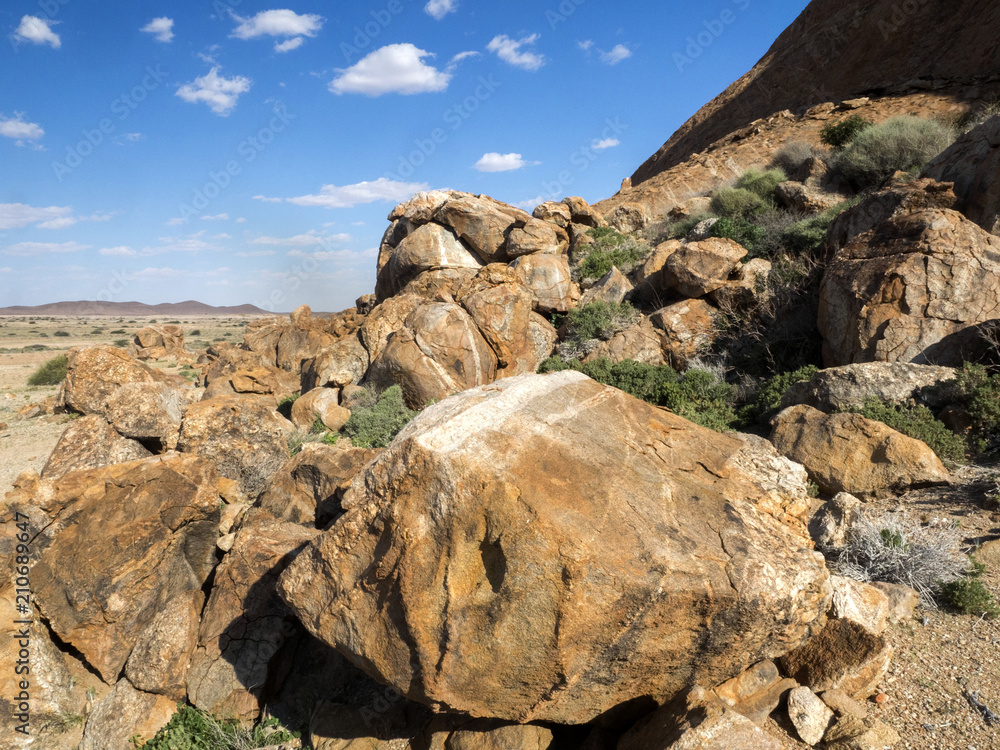 Rocky hills in the desert of central Namibia