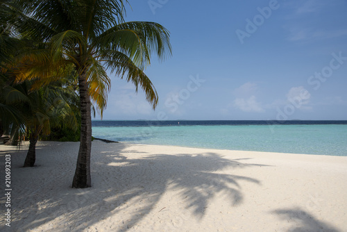 Tropical beach at lagoon in Maldives © behindlens