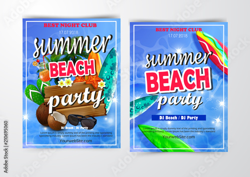 Poster for summer and beach party background