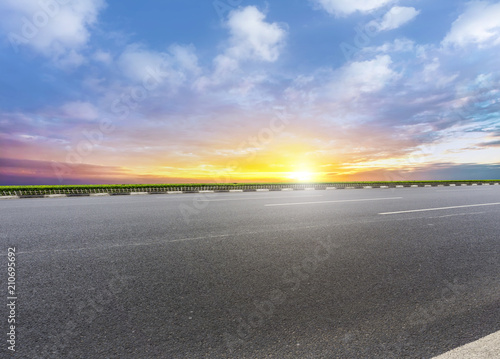 Asphalt road and sky cloud landscape