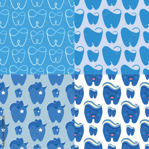 Vector dental label protection template illustration stomatology mouth graphic oral element seamless pattern background