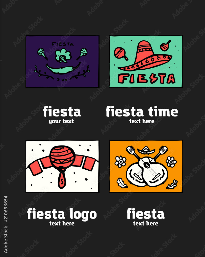 Fiesta icon logo set