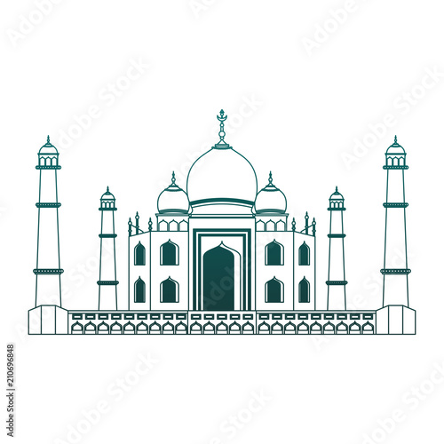 India taj mahal monument vector illustration graphic design
