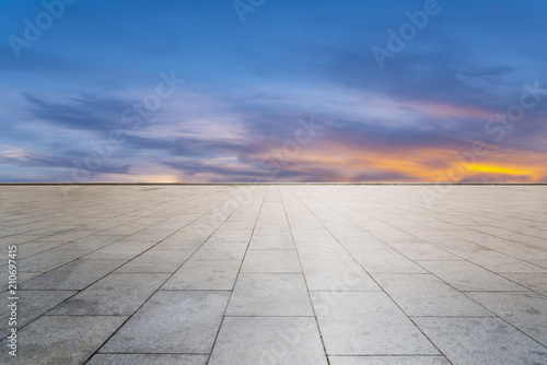 Empty highway asphalt road and beautiful sky sunset landscape