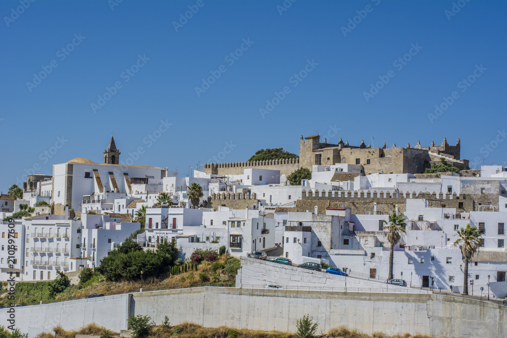 Vista de las tradicionales casas blancas  de Vejer de la Frontera, Andalucia, 