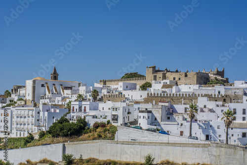 Vista de las tradicionales casas blancas  de Vejer de la Frontera, Andalucia, 