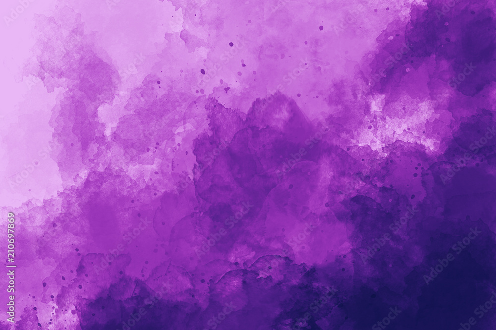 Purple watercolor background - obrazy, fototapety, plakaty 