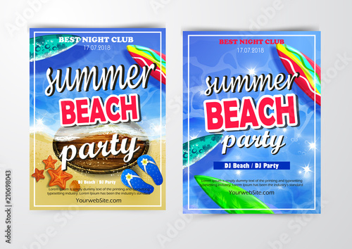 Poster for summer and beach party background