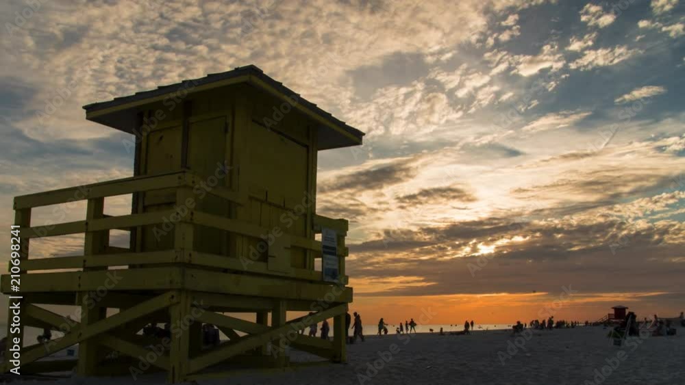 Time lapse of Lifeguard house on beach Siesta Key Florida Time lapse of Lifeguard house on beach Siesta Key Florida