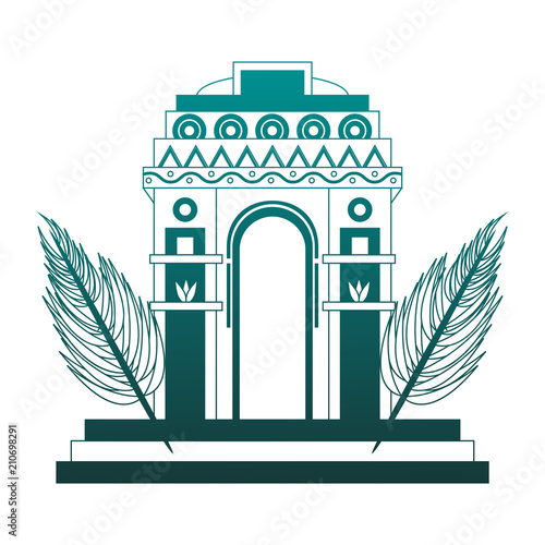 India gate monument vector illustration graphic design