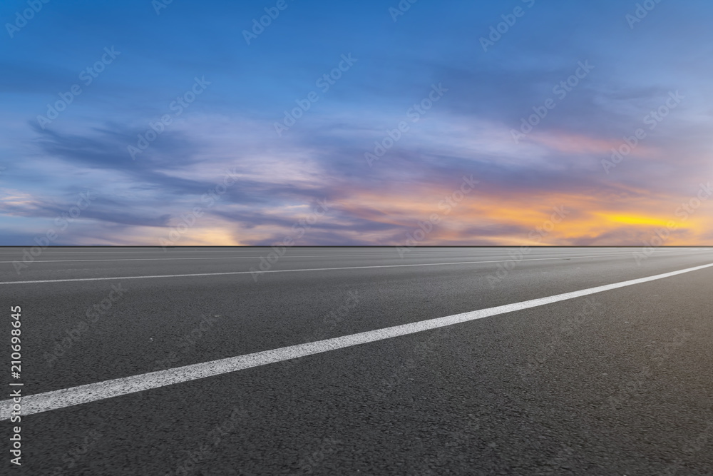 Asphalt road and sky cloud landscape Asphalt road and sky cloud landscape