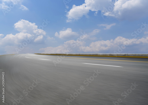 asphalt highway road under the blue sky